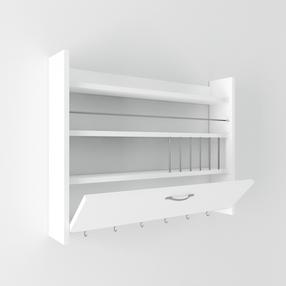 Pakabinama virtuvės lentyna Kalune Design Knott 935CMN1304, balta sp., 15 cm x 85 cm x 65 cm
