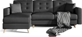 Kampinė sofa Asgard L Soft 11, juoda sp., 162 x 248 cm x 93 cm