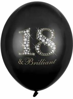 Наборы воздушных шаров овальный PartyDeco 18 & Brilliant, черный цв., 6 шт.
