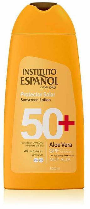 Losjons iedeguma kopšanai ķermenim Instituto Español Sunscreen Aloe Vera SPF50+, 300 ml