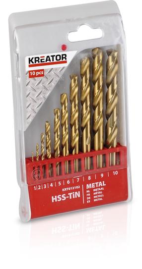 Metallist puurikomplekt, komplekt Kreator 102102 KRT012102 KRT012102, malmist, hss-tin, silindriline, 1-10 mm x 13.3 cm