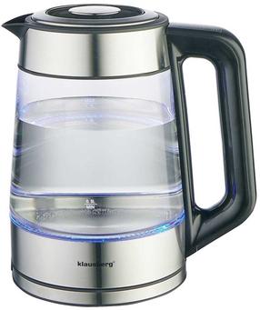 Elektriskā tējkanna Klausberg KB 7888, 1.7 l, caurspīdīga krās./melna krās.