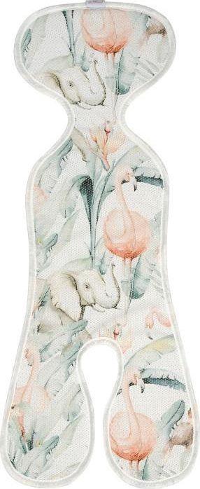 Įdėklas į vežimėlį BabyMatex Paddix Air 02, balta sp./žalia sp./rožinė sp.
