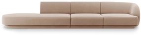 Sofa Micadoni Home Miley Velvet, šviesiai ruda sp., kairinė, 302 x 85 cm x 74 cm