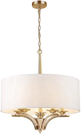 Valgusti rippuv CosmoLight Atlanta P05797AU-WH, E14, 5 x 40 W, valge v. / kuldne v.