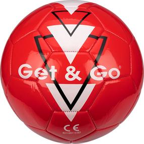 Futbolo kamuolys Get & Go Triangle, 5 dydis, balta sp./juoda sp./raudona sp.