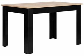 Valgomojo stalas ModernHome, juoda sp./sonoma ąžuolo sp., 120 cm x 80 cm x 75 cm