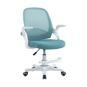 Laste töötool Home4you Emmy, 59 x 57 x 87 - 99 cm, valge v./türkiissinine v.