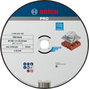 Griešanas disks leņķa slīpmašīnām Bosch Standard, 230 mm x 3 mm x 22.23 mm