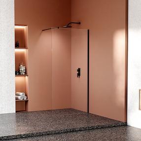 Dušo sienelė Magnifity Gardena Walk-In, 110 cm x 200 cm, skaidri sp./juoda sp./skaidrus