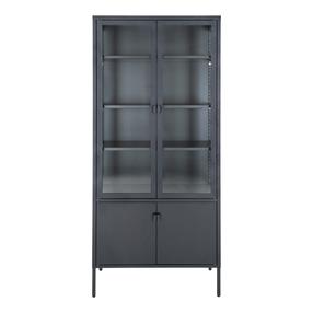 Vitrina House Nordic Brisbane, juoda sp., 80 cm x 35 cm x 180 cm