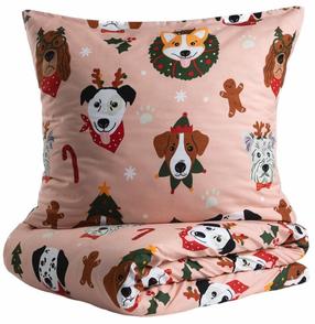Kalėdinis patalynės užvalkalų komplektas Homla Mirth 700323, rožinis/įvairių spalvų, 140 x 200 cm