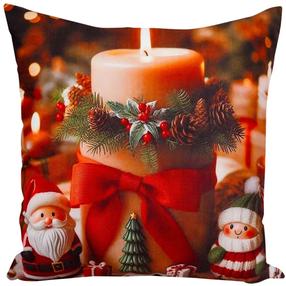 Kalėdinis dekoratyvinės pagalvėlės užvalkalas JCLA-97, raudona/žalia, 40 cm x 40 cm