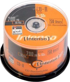 Įrašomas kompaktinis diskas Intenso CD-R 52x, 700 MB, 50vnt.
