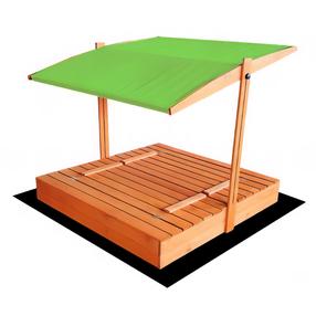 Песочница с песком 4IQ Hatis, 120 x 120 см, с крышкой, коричневый цв./зеленый цв., 250 кг