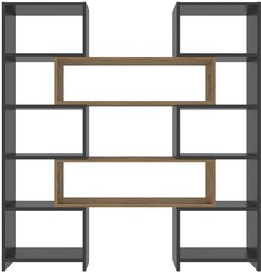 Pastatoma lentyna Kalune Design Poyraz 875ZNA4626, ąžuolo sp./juoda sp., 150 cm x 163.5 cm x 22 cm