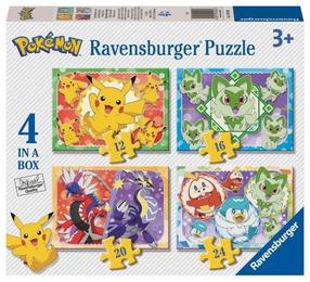 Dėlionė 4in1 Ravensburger Pokemon 4in1, 14 cm x 19 cm, 72 vnt., įvairių spalvų