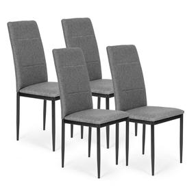 Kėdžių rinkinys ModernHome KJC007, matinė, pilka sp., 41 cm x 41 cm x 95 cm, 4 vnt.