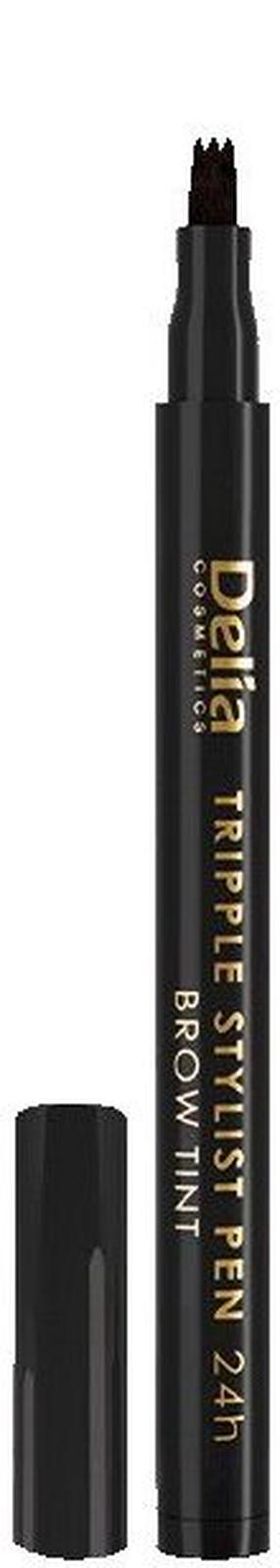 Uzacu zīmulis Delia Cosmetics Eyebrow Expert Triple Pen, 2 g, melns krās. 1