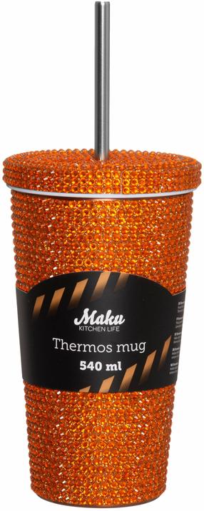 Термо-кружка Maku Diamond Glitter, 0.54 л, медный цв.