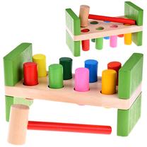 Medinis žaidimas su plaktuku Educational Toy with Hammer, 11 cm, įvairių spalvų, 10 vnt.