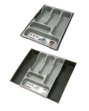 Galda piederumu organizatori Curver, 42.5 cm x 30 cm x 6.5 cm, plastmasa, pelēka krās.
