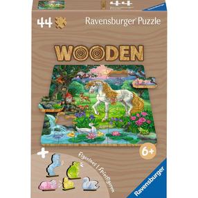 Medinė dėlionė Ravensburger Fairytale Unicorn, 19.2 cm x 19.2 cm, 44 vnt., įvairių spalvų