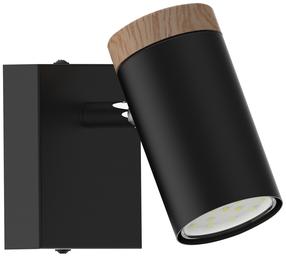 Šviestuvas sieninis Candellux Lighting Lagos, GU10, 1 x 15 W, juoda sp. / juoda sp., 5.5 x 10.5 cm