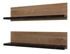 Sieninė lentyna Kalune Design, ruda sp./juoda sp., 15 cm x 60 cm x 13 cm