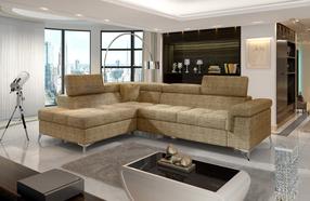 Kampinė sofa Eridano Berlin 03, šviesiai ruda sp., kairinė, 202 x 275 cm x 90 cm
