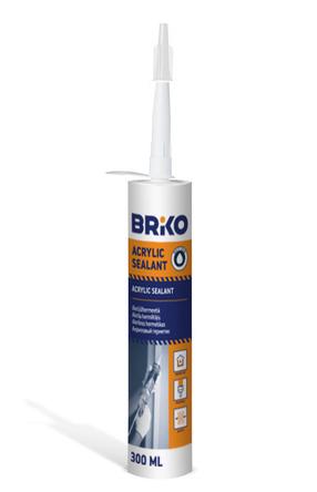 Akrila hermētiķis Briko Acry-Seal, 0.3 l, balta krās.