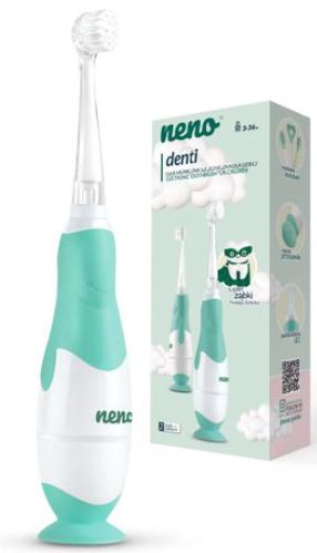 Elektrinis dantų šepetėlis Neno Denti, balta sp./žalia sp.