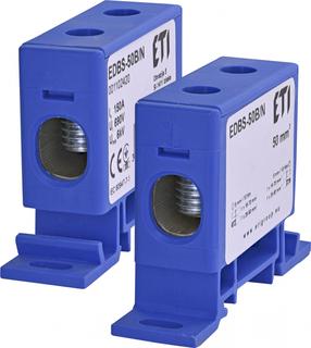 Sadales termināļi ETI EDBS-50B/N, 50 mm², 150 A, zila krās.