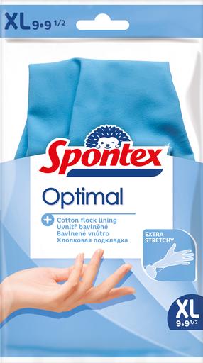 Pirštinės guminės Spontex Optimal, mėlyna sp., XL, 2 vnt.