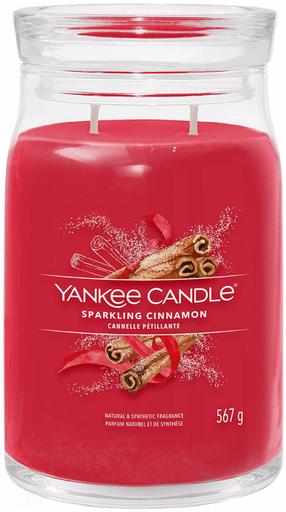 Svece, aromātiskā Yankee Candle Signature Sparkling Cinnamon, 60 - 90 h, 567 g, sarkana krās.
