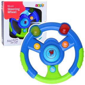 Interaktīva rotaļlieta, stūre Lean Toys Music, 16 cm, zila krās.