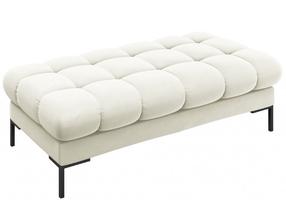 Pufs Micadoni Home Mamaia Velvet, melns krās./krēmkrāsa, 133 cm x 62 cm x 41 cm