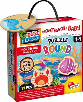 Puidust pusle Lisciani Montessori Baby Round, mitmevärviline, 13 tk