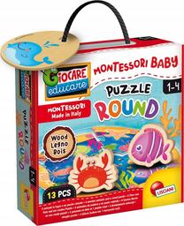 Medinė dėlionė Lisciani Montessori Baby Round, įvairių spalvų, 13 vnt.