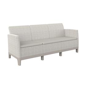 Lauko sofa Keter Scandi Form 3, pilka sp./šviesiai smėlinė, 180.2 cm x 73 cm x 77.5 cm