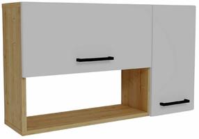 Viršutinė virtuvinė spintelė Kalune Design Akasya, balta sp./sapphire oak sp., 23.8 cm x 90 cm x 52 cm