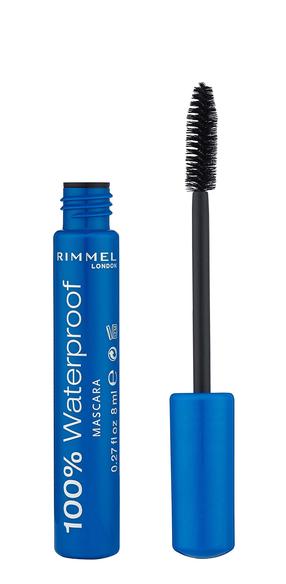 Ripsmetušš Rimmel London 100% Waterproof, 8 ml, must v. 01 black