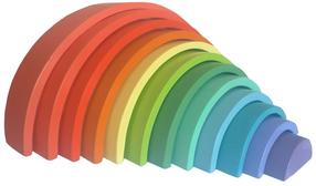 Arendav mäng Wood&Joy Pastel Colour Rainbow, 20 cm, mitmevärviline, 12 tk