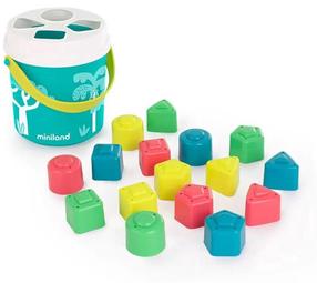 Сортировщик форм Miniland Bucket & Forms, многоцветный, 16 шт.