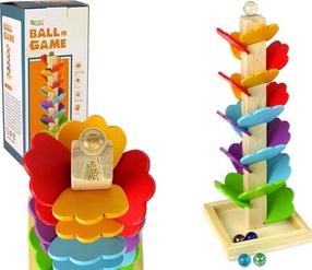 Bumbu tornis Lean Toys Ball Game, 29 cm, daudzkrāsaina