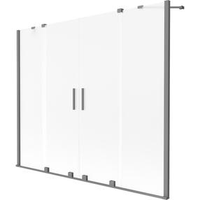 Dušo sienelė Mexen Velar Duo, 180 cm x 150 cm, skaidri sp./gun metal sp./matinis