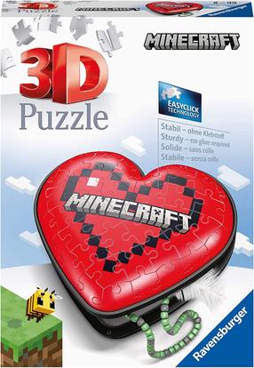 3D dėlionė Ravensburger Minecraft Heart 11285, 10.3 cm x 11.2 cm, 60 vnt., įvairių spalvų