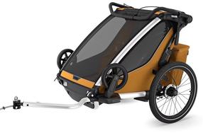 Dviračio priekaba vaikams Thule Chariot Sport 2 Double, plastikas/poliesteris/metalas, aukso sp.