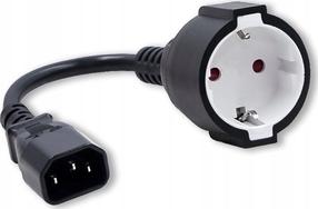 Adapteris Qoltec IEC C14, Schuko, 0.15 m, melna krās.