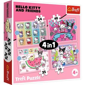 Pusle 4in1 Trefl Hello Kitty And Friends Sanrio 34702, 20.5 cm x 28.5 cm, 207 tk, mitmevärviline
